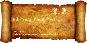 Nánay Medárd névjegykártya